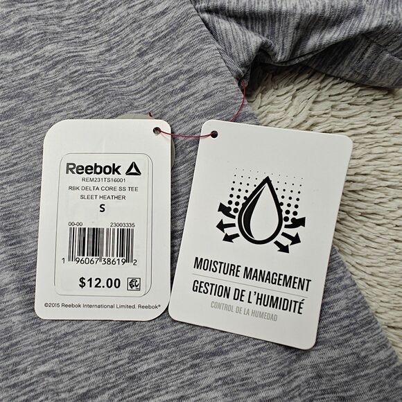 Reebok Delta Core Performance T-Shirt Men's S Golf Tennis Classic Fit Gray NWT - Picture 4 of 6